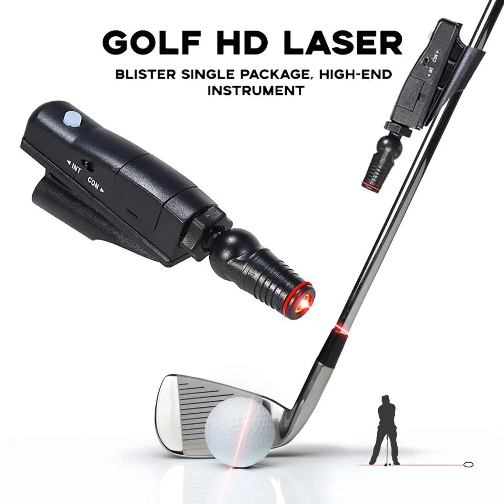 Black golf laser aiming instrument with push rod laser sight for putting alignment practice