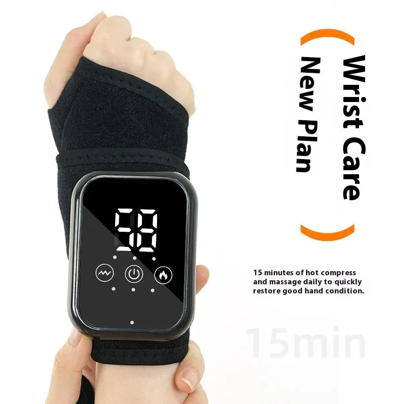 Electric heating ankle sleeve showing black and grey colour options with USB charging cable