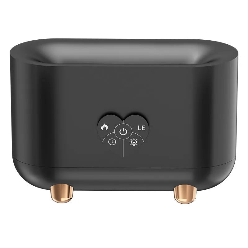 White flame humidifier with USB power, aromatherapy function, 1.0-2.5L tank, and remote control