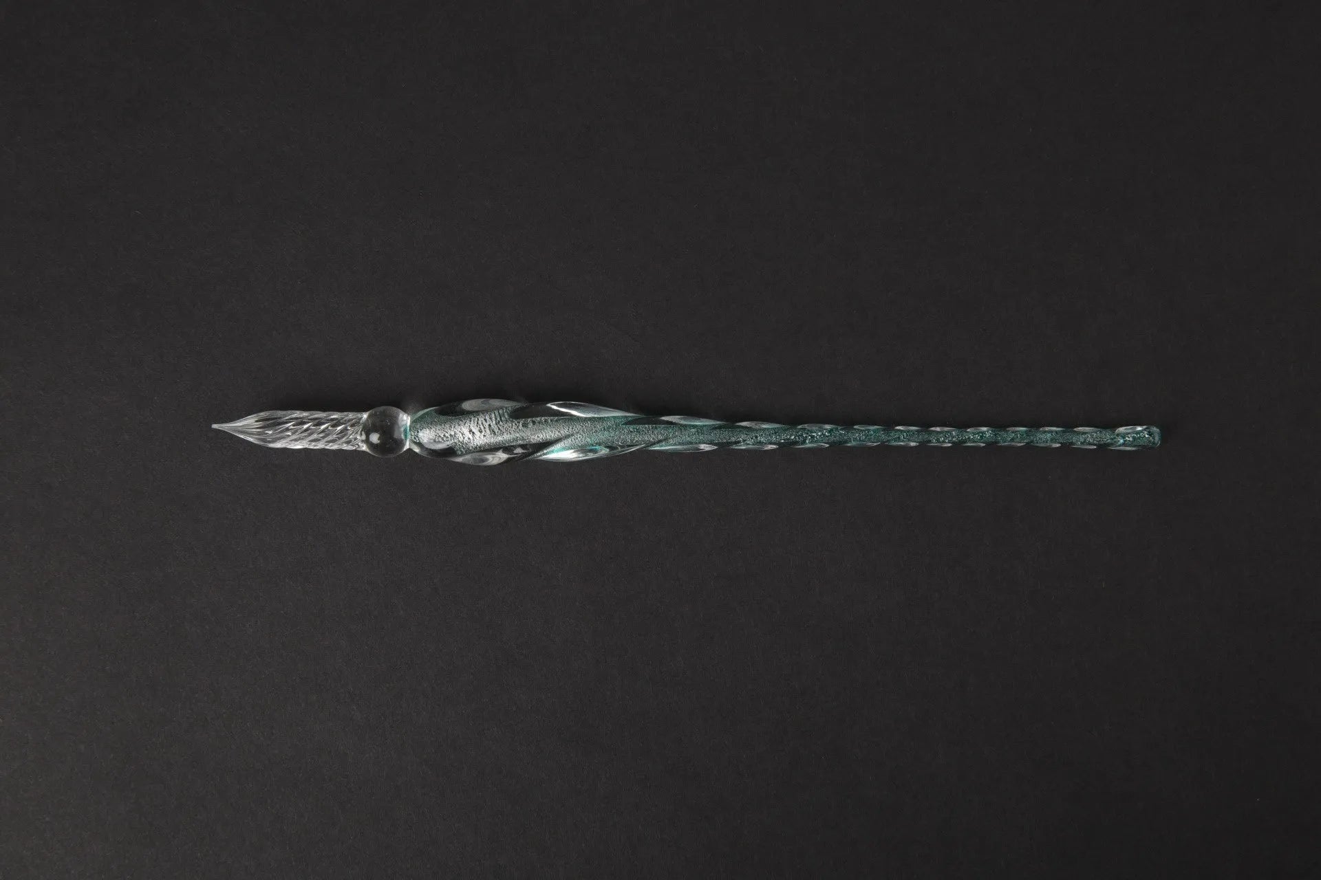 Glass crystal pen with coloured glaze finish and transparent signature section
