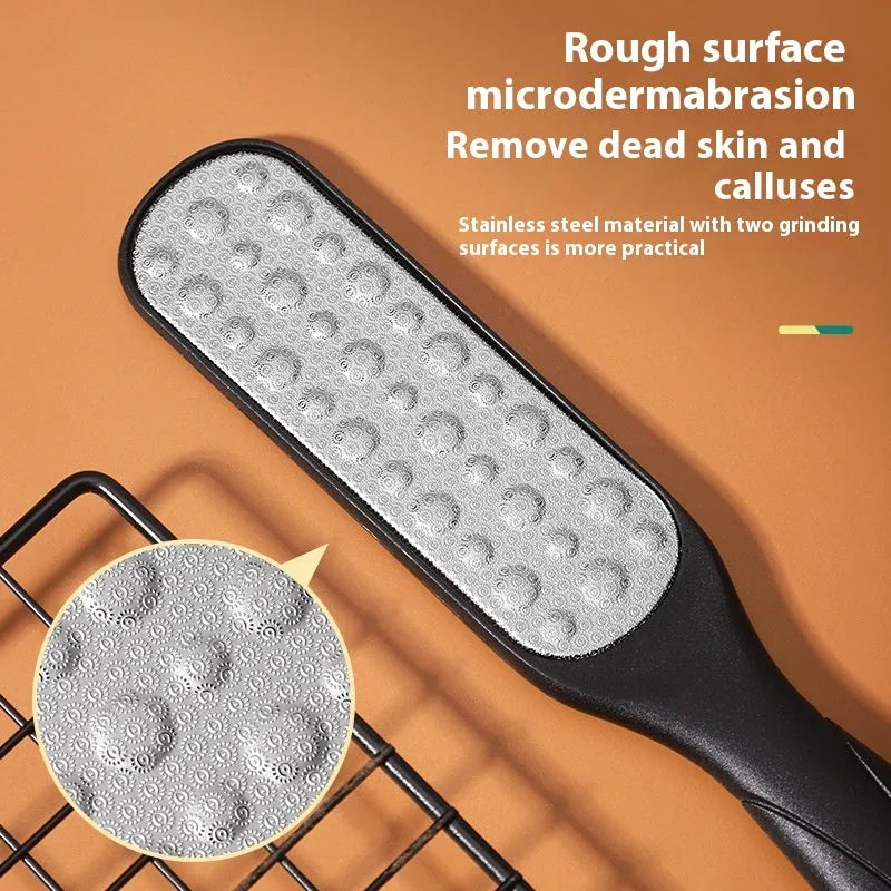 Double-sided stainless steel foot grinder tool with sandpaper file and grinder unit