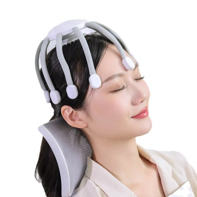 USB-powered electric head massager with multiple claw models and four vibration settings