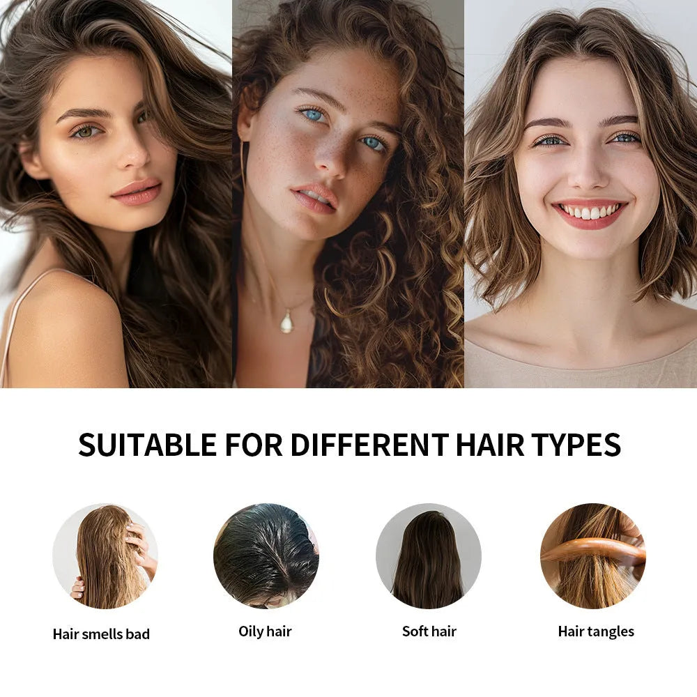 Single-use 5g hair dry cleaning booster powder pack with sponge headband applicator and mirror.