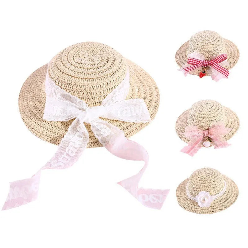 Handmade adjustable bowknot paper pet hat for dogs and cats in cartoon style
