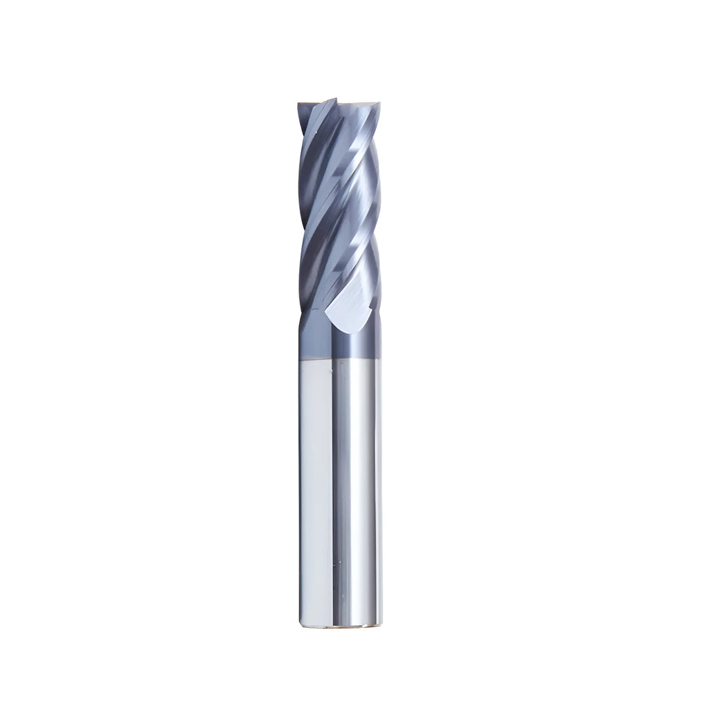 Carbide milling cutter with straight shank and four spiral cutting edges