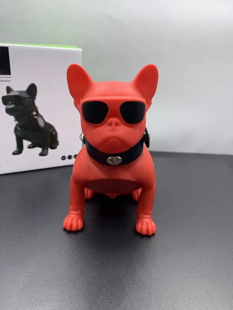 Mini full-body bulldog Bluetooth speaker in black, red or white colour options
