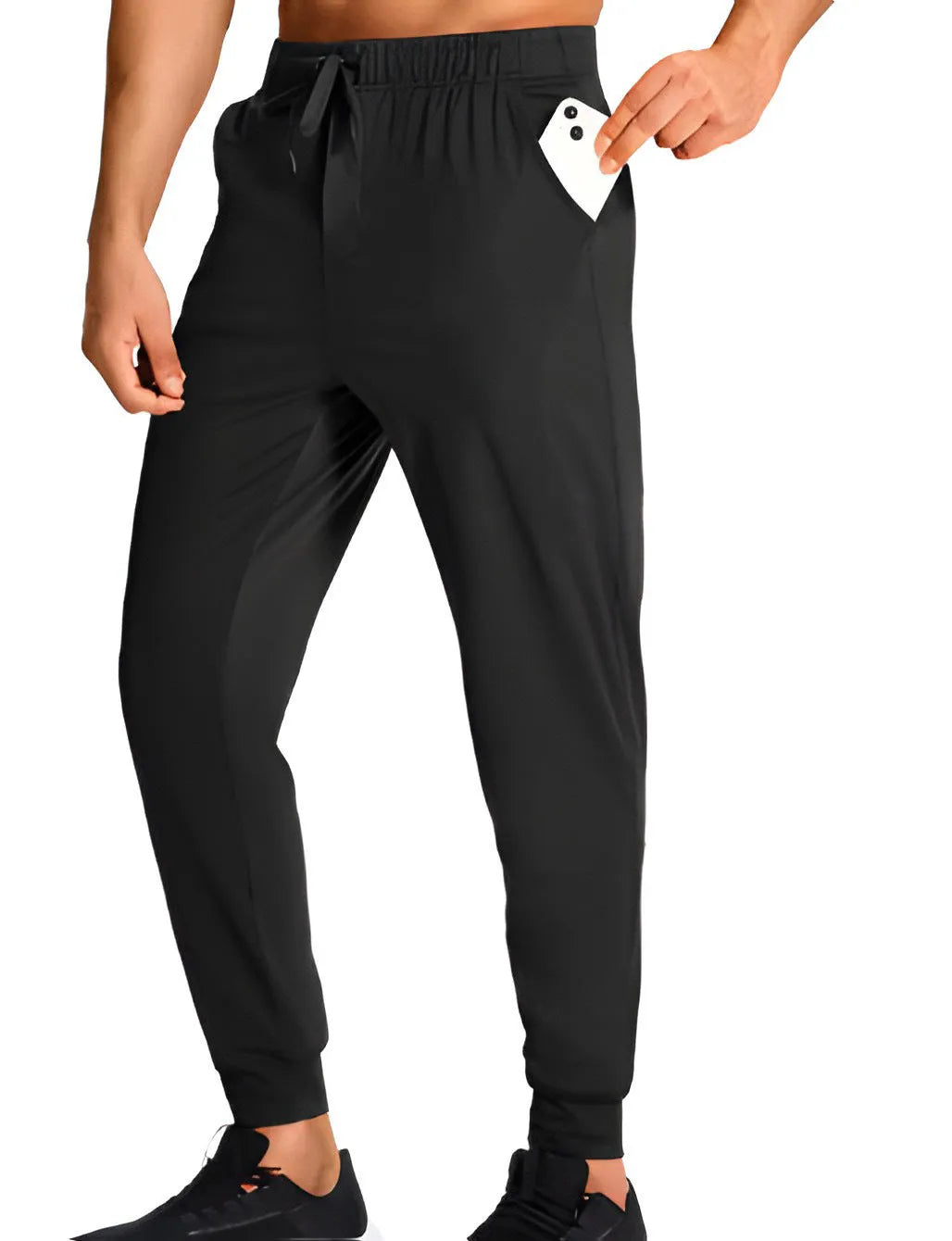 Men's loose fit polyester trousers in solid colour available in sizes XS to 4XL