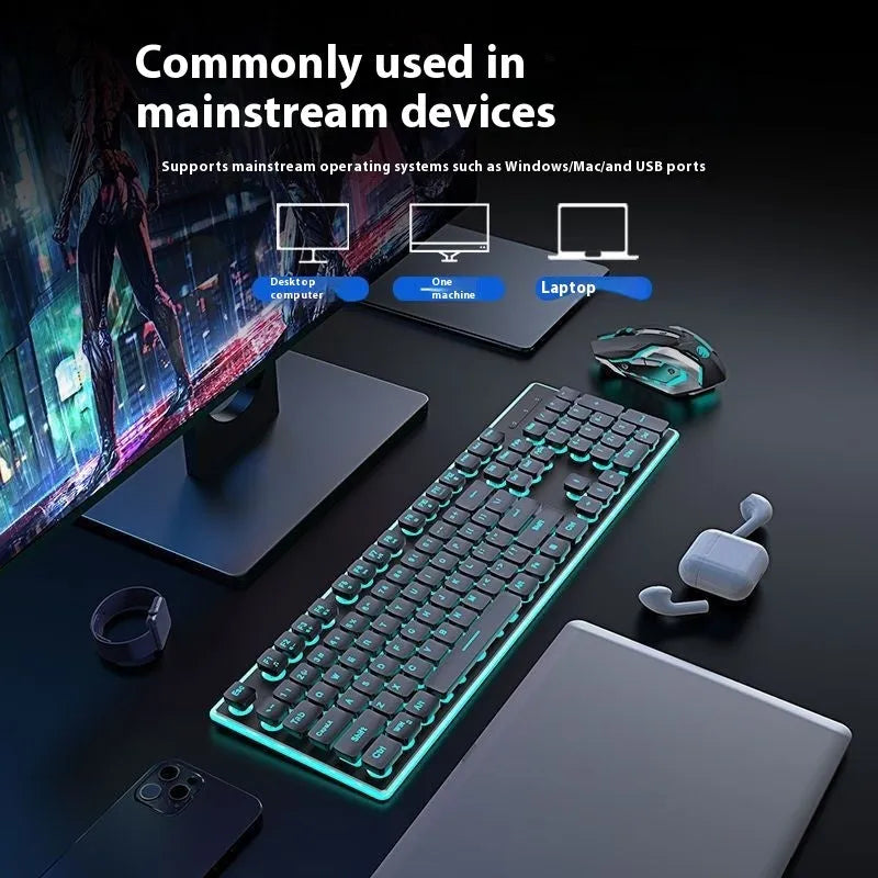 Wireless mute Bluetooth keyboard with backlight for mobile phones and tablets