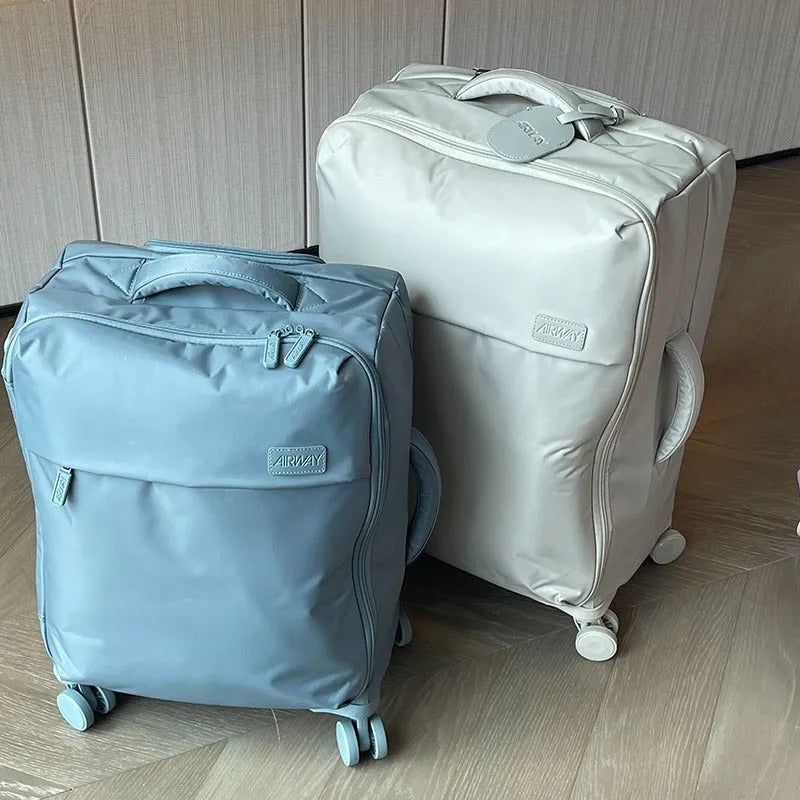 20 inch waterproof Oxford cloth suitcase in bluestone green colour with universal wheels