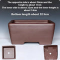 Square purple clay succulent bonsai pot in classical styling with multiple size options for tabletop or floor display