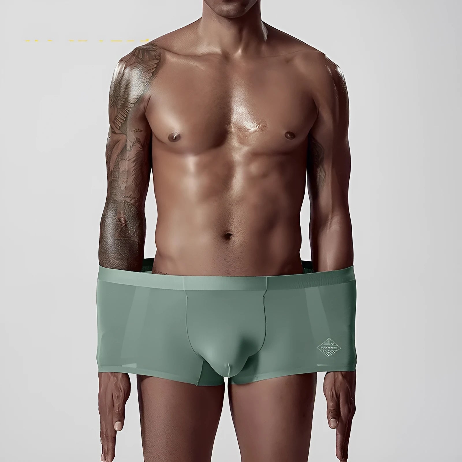 Men's seamless one-piece underwear in modal fabric showing body shaping design in solid colours