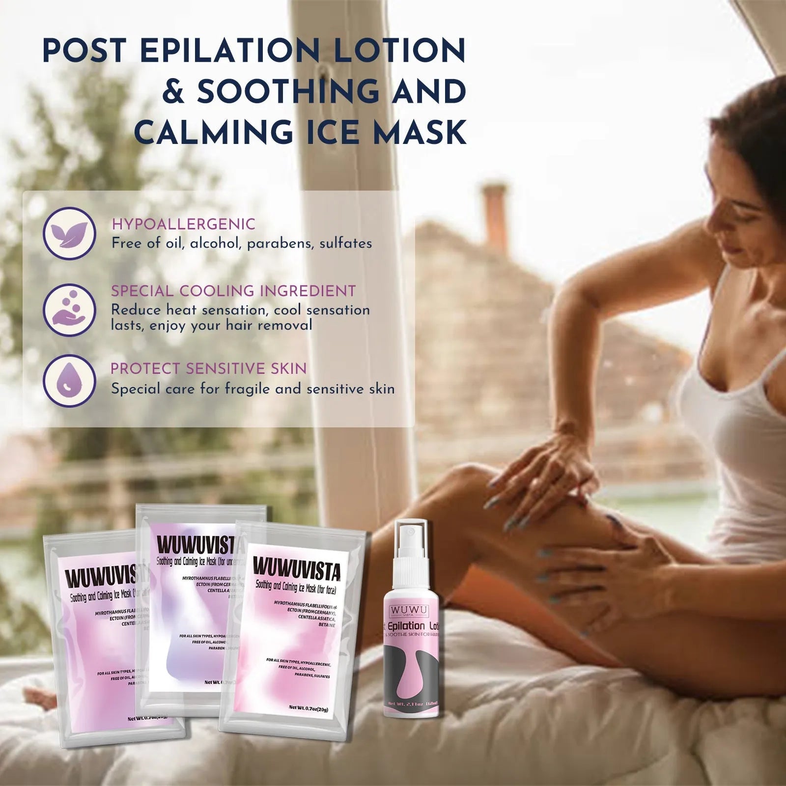 Professional waxing kit with black or pink wax warmer, hard wax beans, applicator sticks, post-treatment lotion and cooling masks.