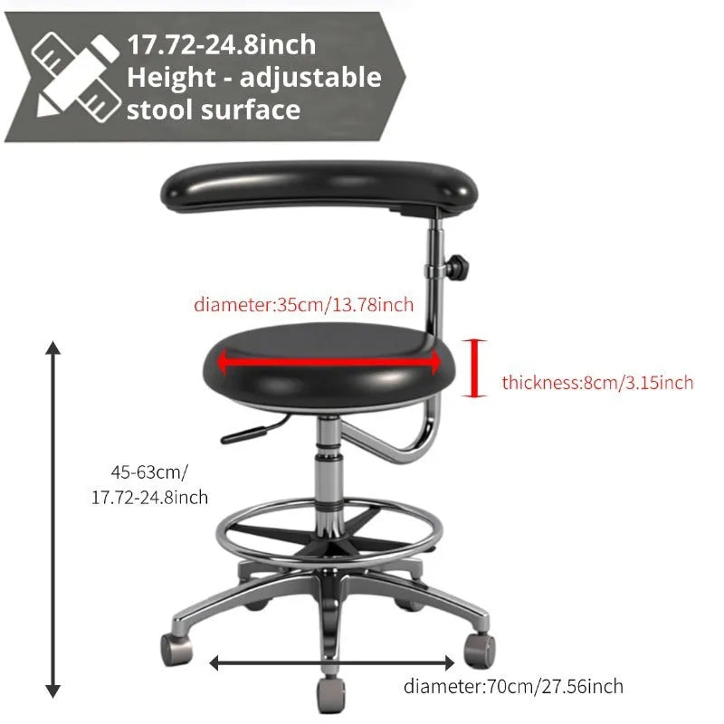 Black leather dental chair for hospital clinical seating