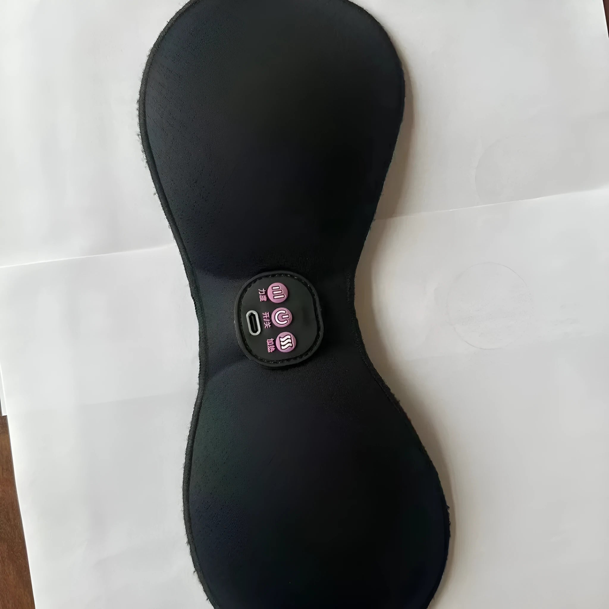 Black electric massage chest stickers with three-key control panel