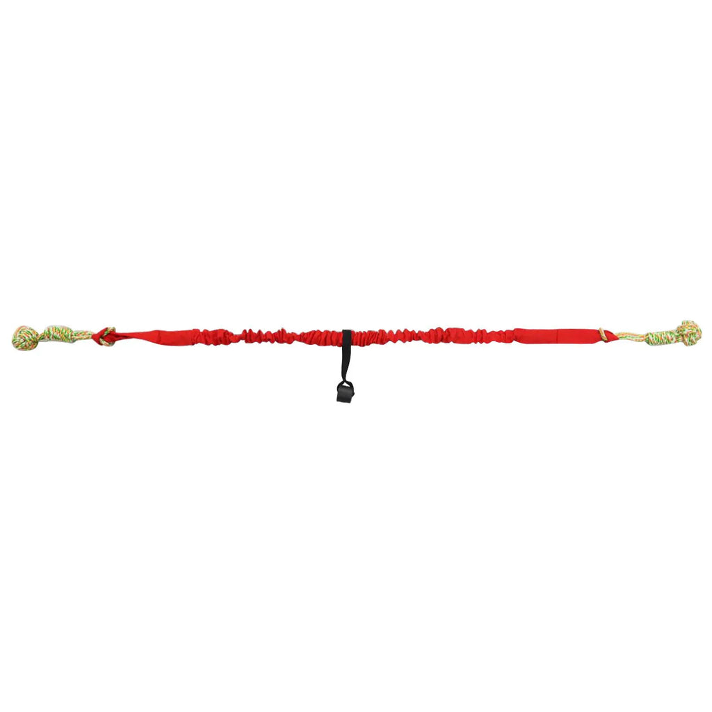 Cotton thread dog tug of war rope toy in red colour for interactive play