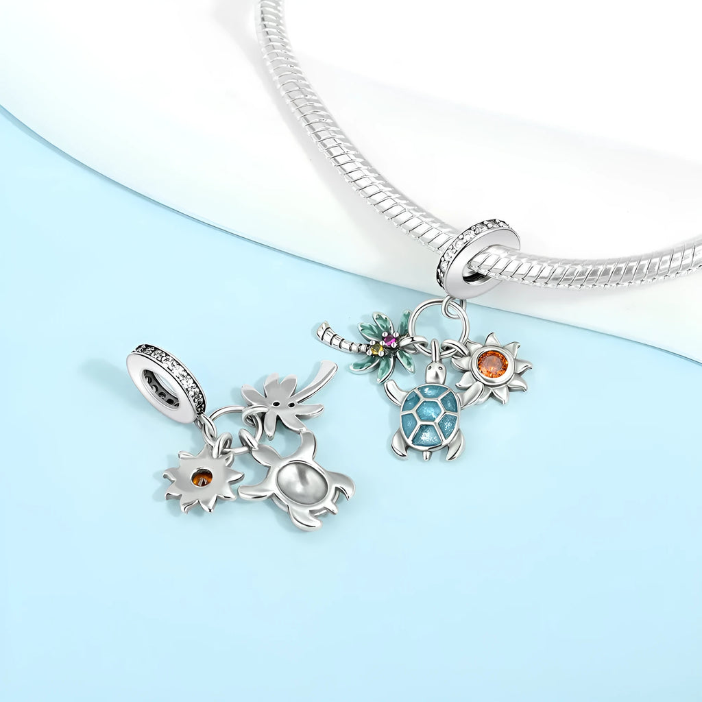 Silver plated copper bead pendant in white copper colour for DIY bracelet jewellery making
