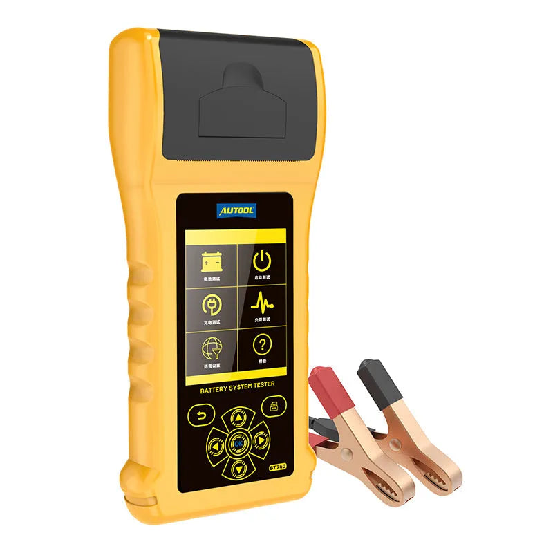 AUTOOL BT760 12V 24V vehicle battery tester with colour screen and thermal printer for car and truck diagnostics