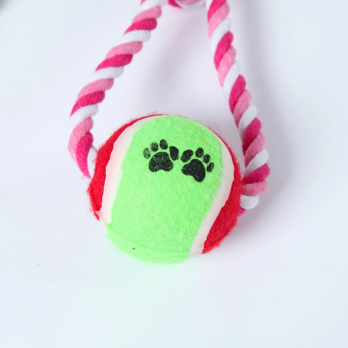 38cm red and white cotton string dog toy for medium to large breed dogs showing vent relieving design