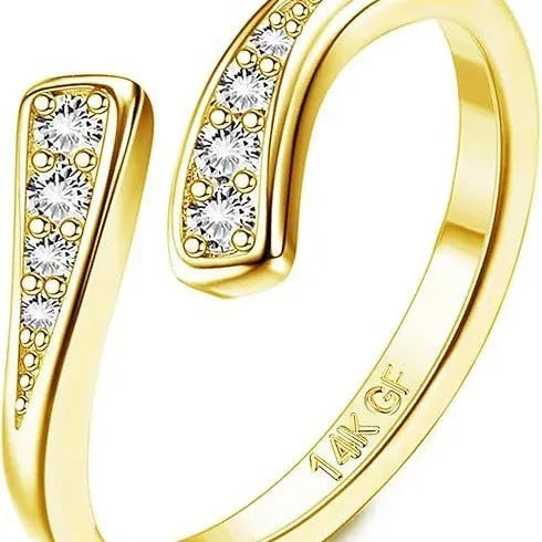 Geometric alloy toe ring with gold plating showing 0.5 thickness decorative pattern options