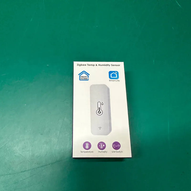 White ABS plastic WiFi temperature and humidity sensor measuring 72x25x20mm for smart home monitoring
