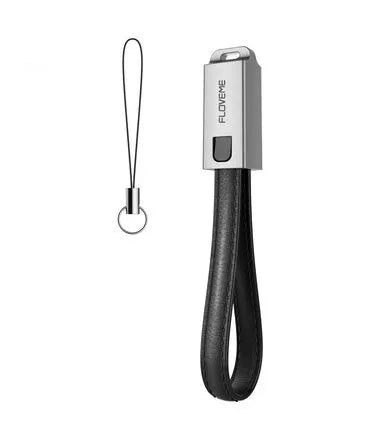Short 20cm leather braided iPhone charging cable with zinc alloy lightning connector, shown in red colour.
