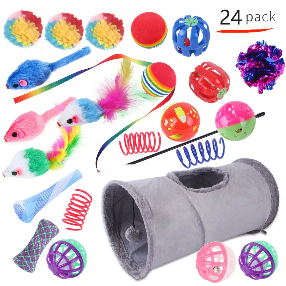 Plastic cat channel tunnel toy in various colours for indoor pet play