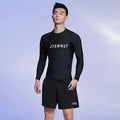 Men's patterned swimming trunks set with top and pants in polyester fabric