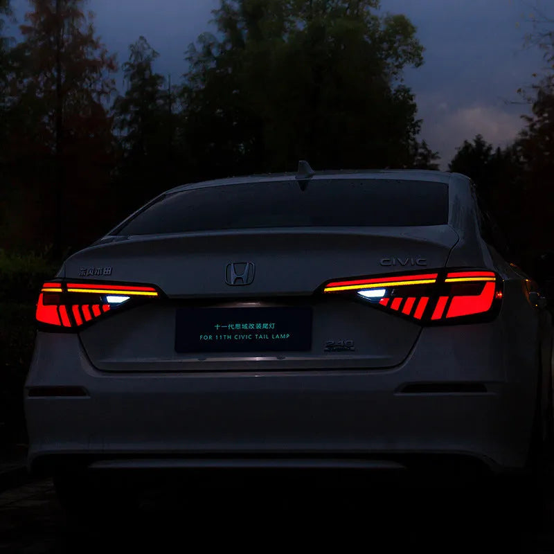 11th generation Honda Civic LED tail light assembly in black and red colour option