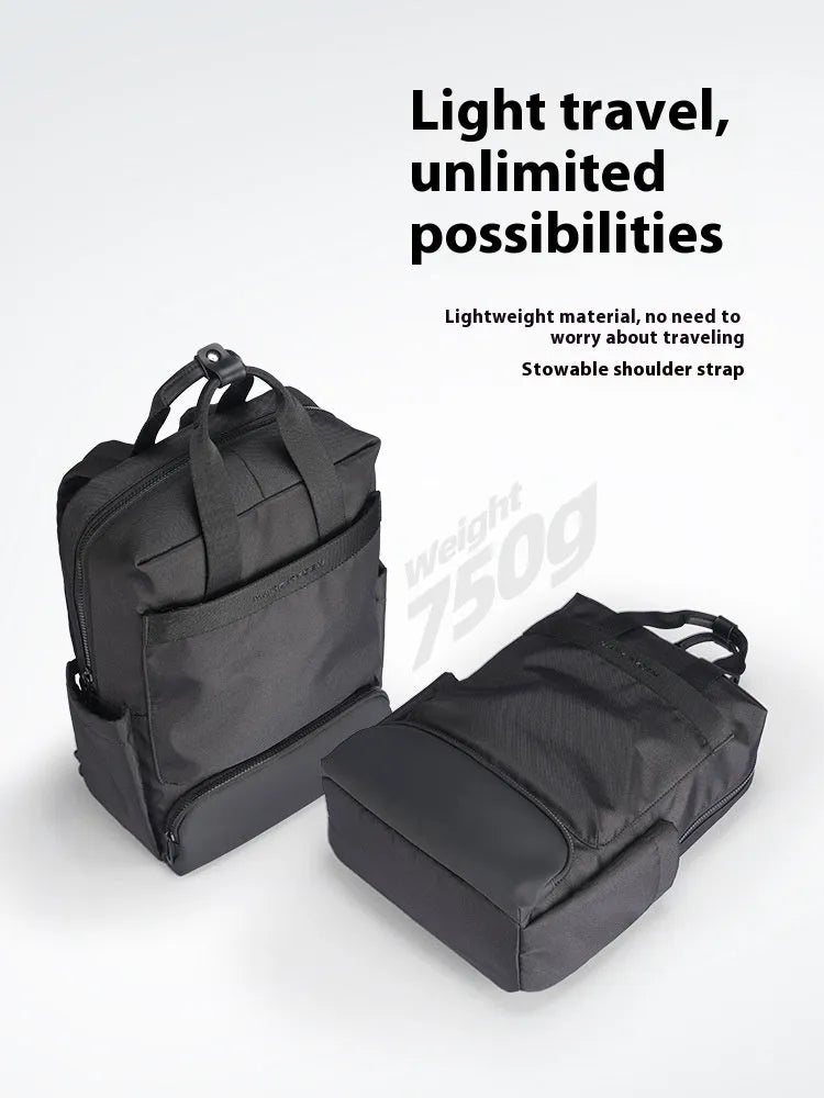 Lightweight computer backpack in elegant black made from Oxford cloth with 20-35L capacity