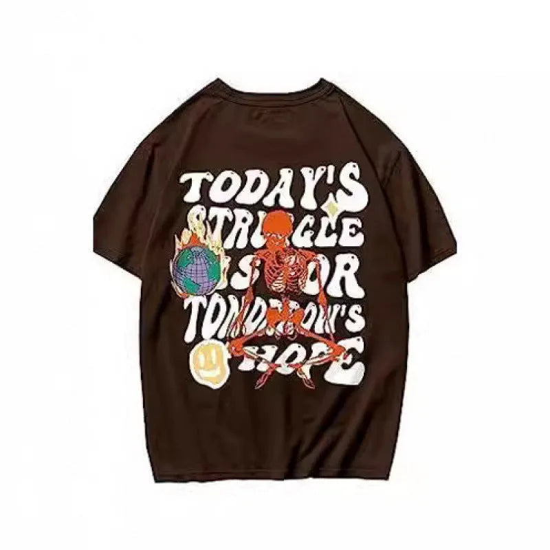 Men's short-sleeved printed t-shirt with digital pattern on polyester fabric