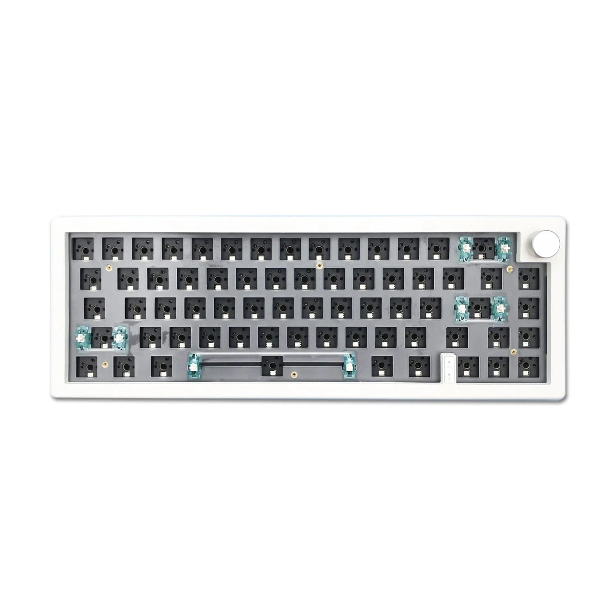 DIY hot-swappable RGB mechanical keyboard kit with control knob in seven colour options