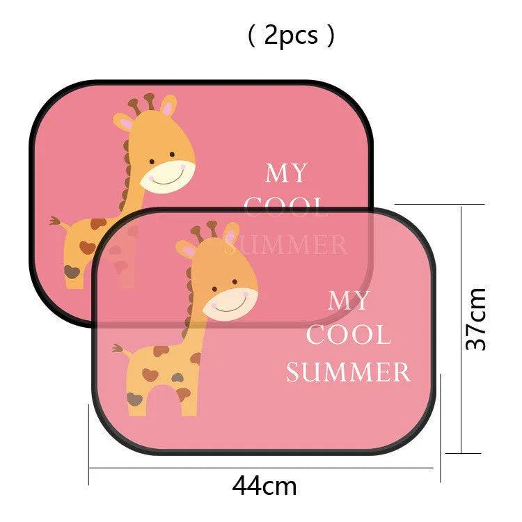 Electrostatic adsorption car side window sunshade with nylon mesh material in animal-themed size options