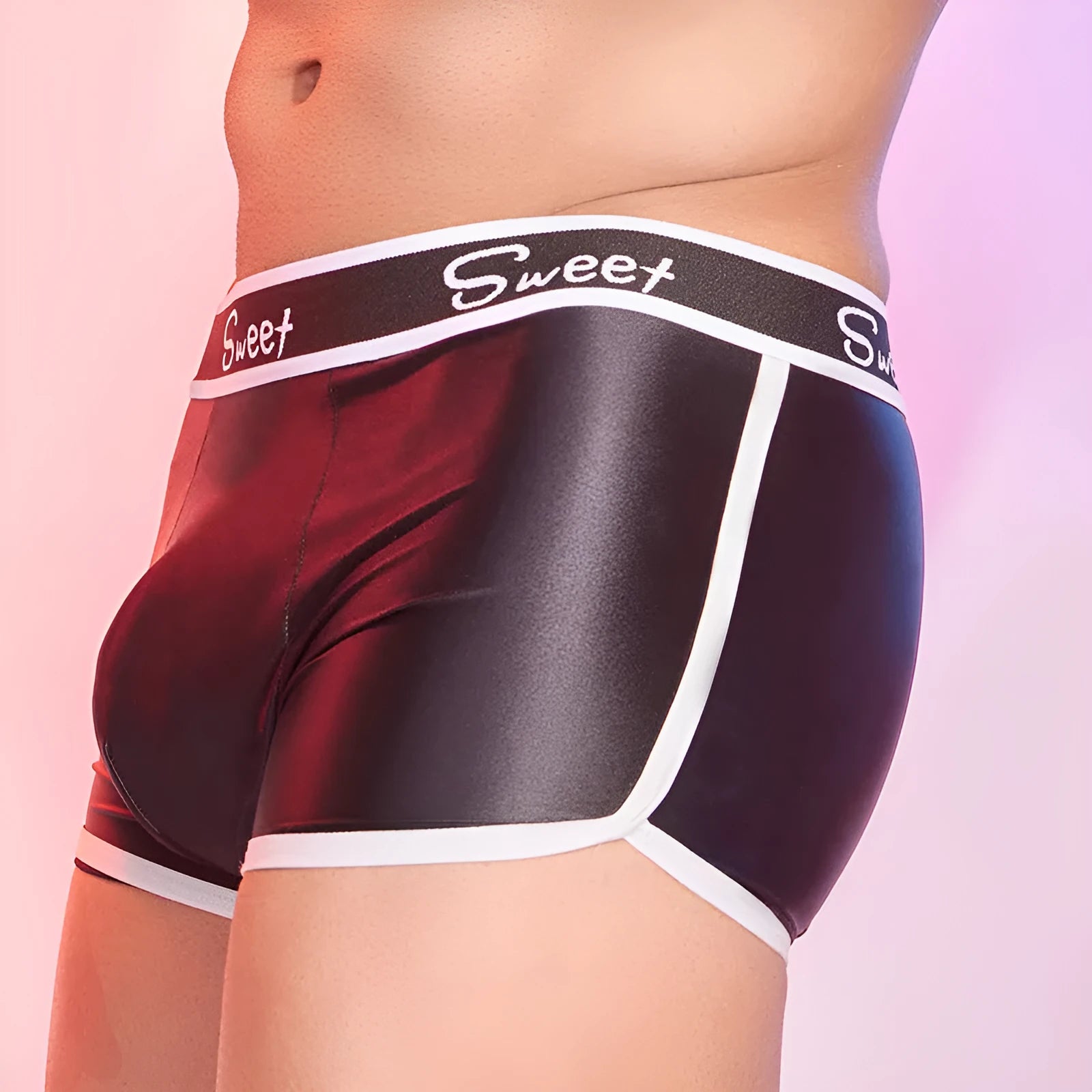 Men's silky nylon boxer shorts in black, white, and sapphire blue colours free size