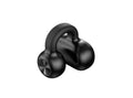 Black wireless Bluetooth headset with clip-on bone conduction design for exercise