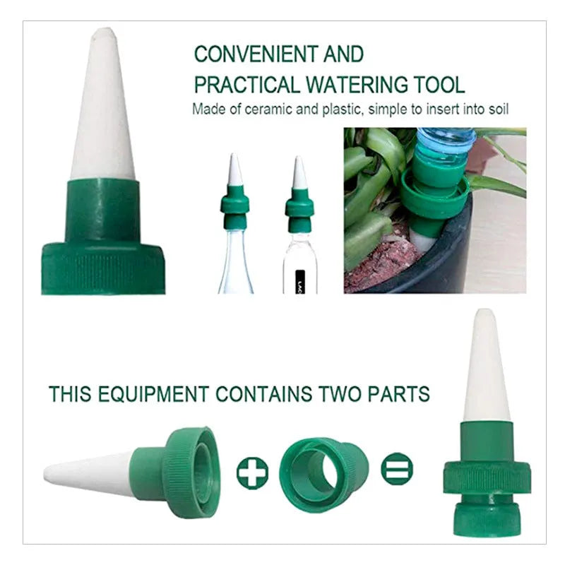 Green ceramic irrigation dripper for cola bottle automatic watering system