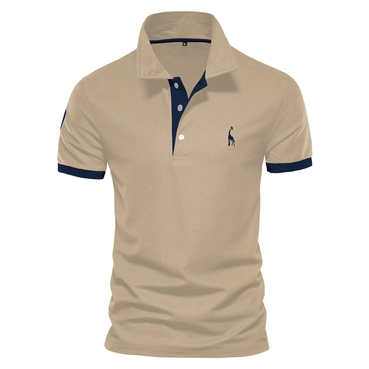 Men's slim fit embroidered deer T-shirt in cotton blend fabric.