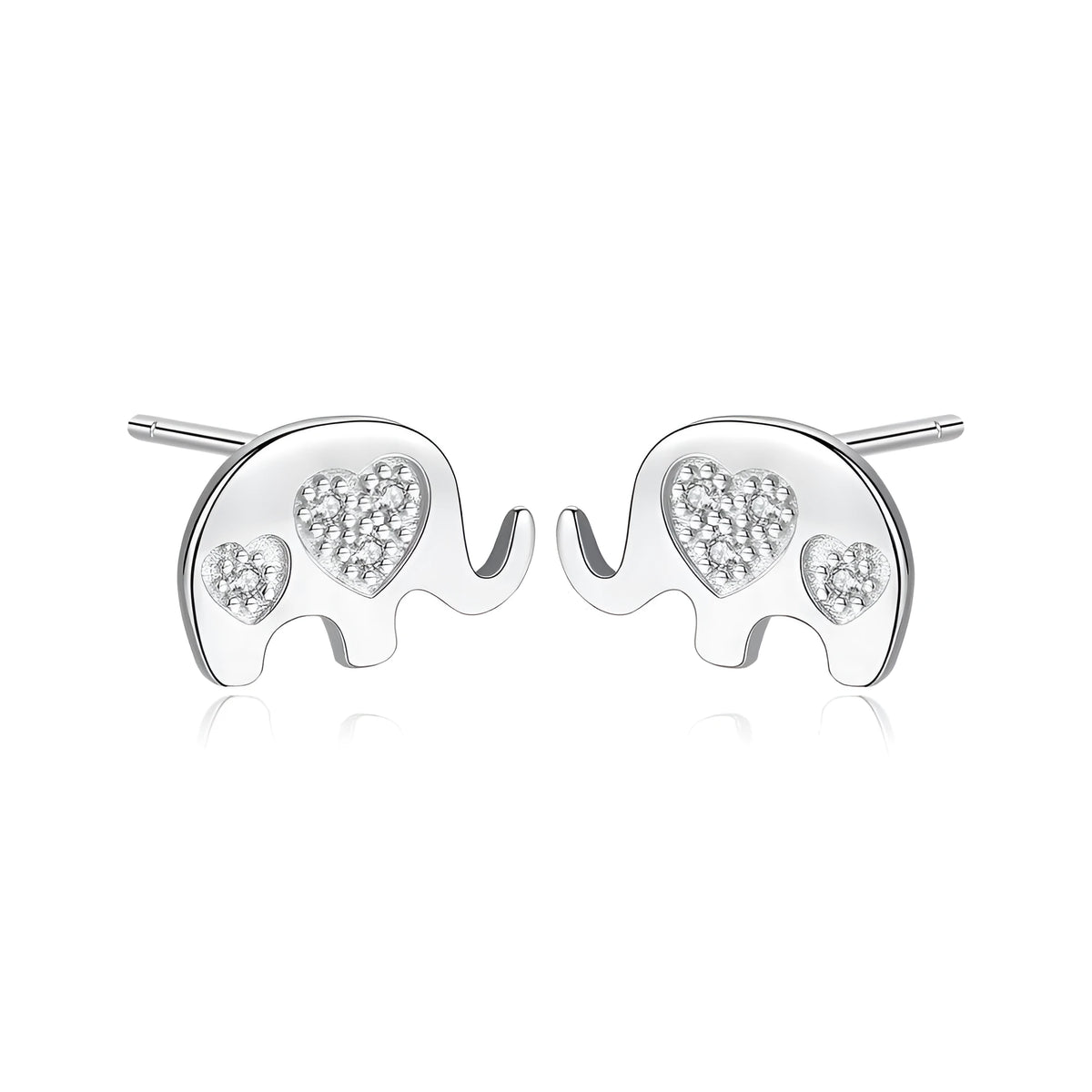 Small geometric Korean earrings for women in gold or silvery finish with gem setting detail