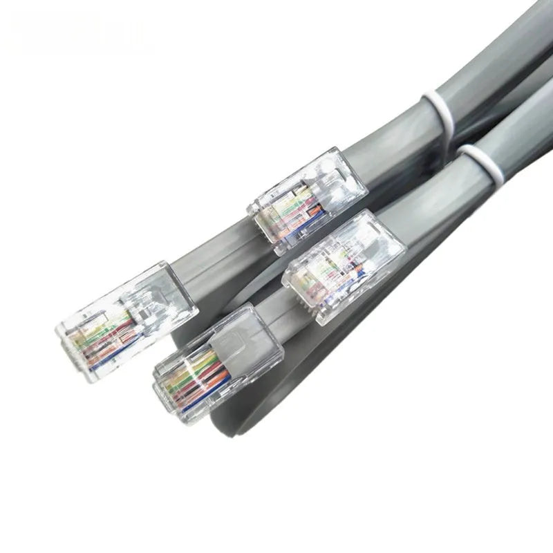 Silver grey CAT6 Ethernet network cable with RJ45 connectors, 2 metres long.