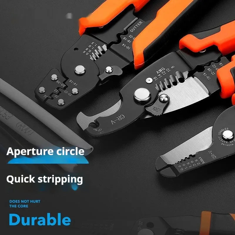 Fully automatic wire stripping pliers tool with high carbon steel blade