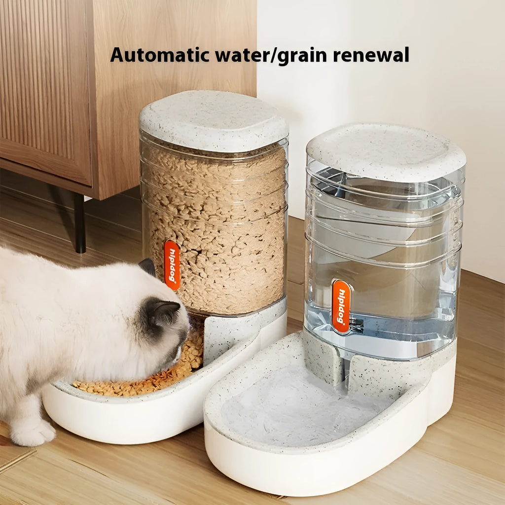 Grey automatic pet water fountain with 3.8-litre capacity for dogs and cats