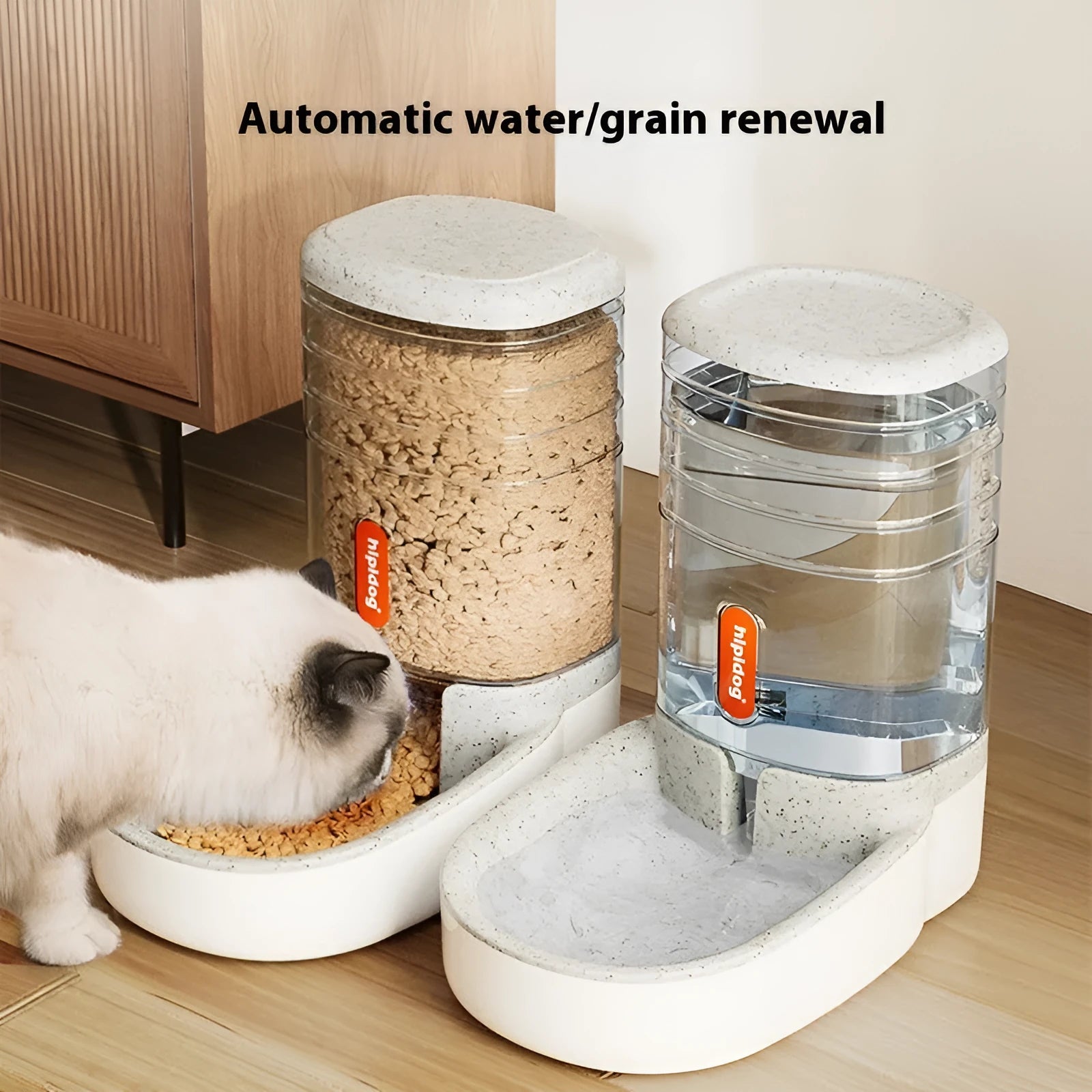 Grey automatic pet water fountain with 3.8-litre capacity for dogs and cats