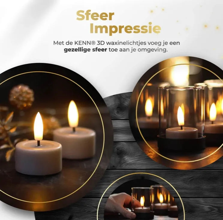 S10 3D flame LED tealight candle in taupe colour measuring 4.1 cm diameter by 5 cm height