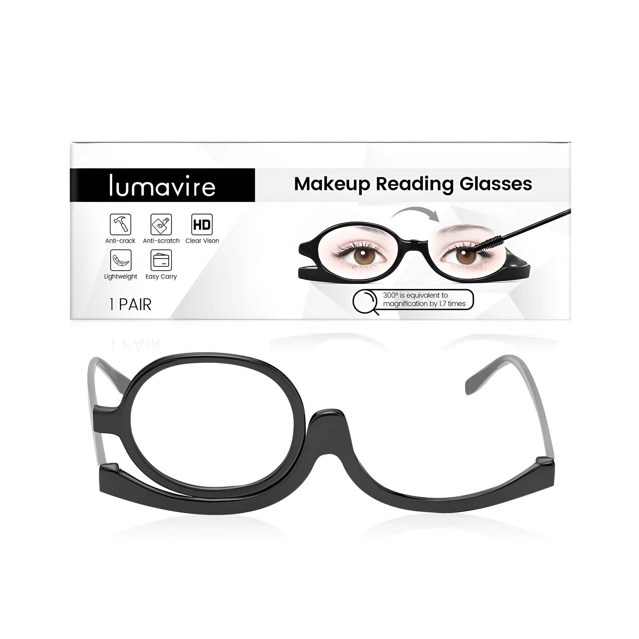 Makeup presbyopia glasses tool set with PC frame and AC magnification lenses