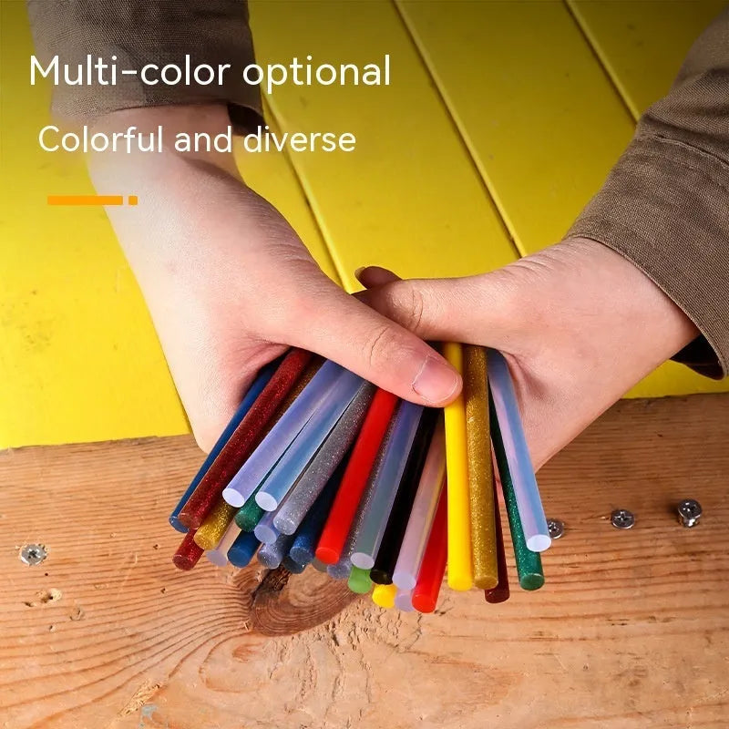 Transparent hot melt glue sticks, 7mm diameter, 55-piece set in packaging