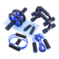 Push-up bracket abdominal wheel fitness set with seven wheels in four colour options