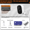 Wireless battery-powered indoor surveillance camera with mobile phone remote access on stand