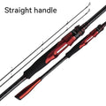 Carbon straight handle and pikestaff style fishing rod for light lure casting in 2.1m and 2.4m lengths