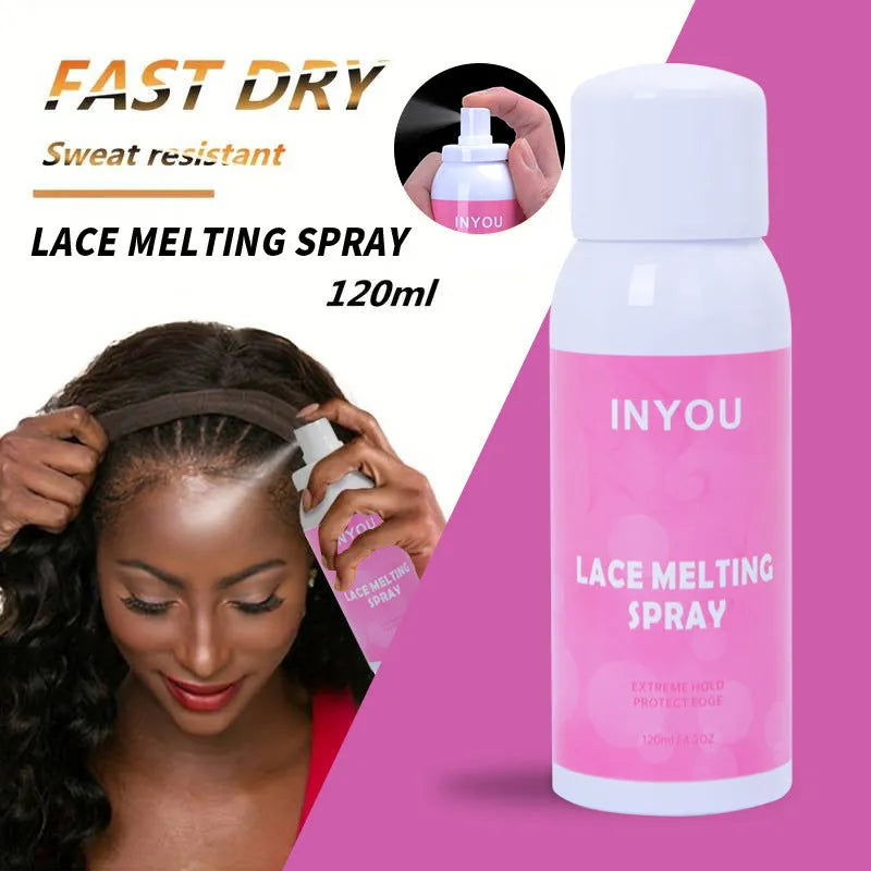 120ml transparent lace wig spray glue aerosol adhesive can for fast-drying lace bonding