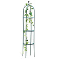 Dark green iron plant climbing frame with lattice design measuring 188cm tall