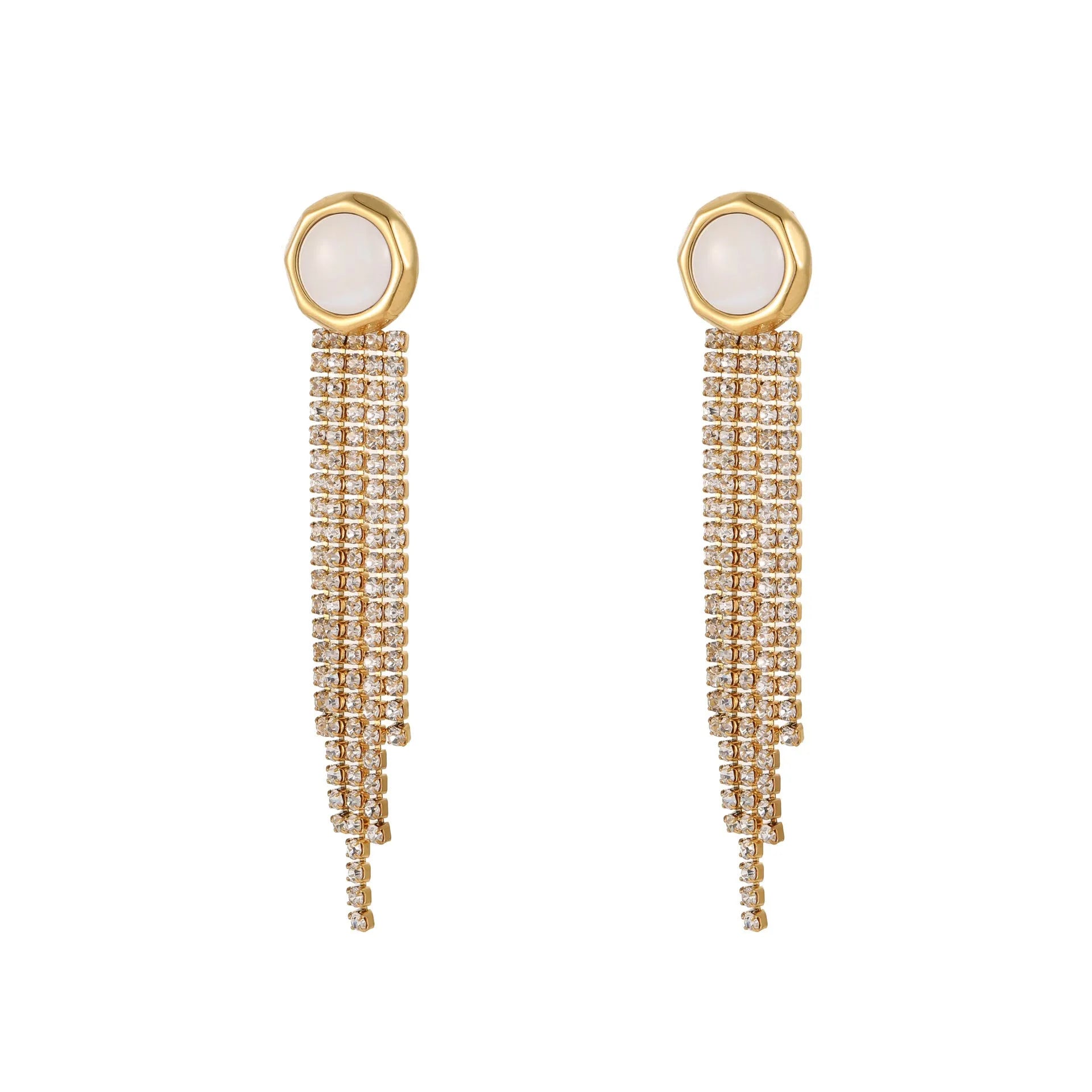 Women's stainless steel earrings with 18K gold electroplating in heart and star shapes